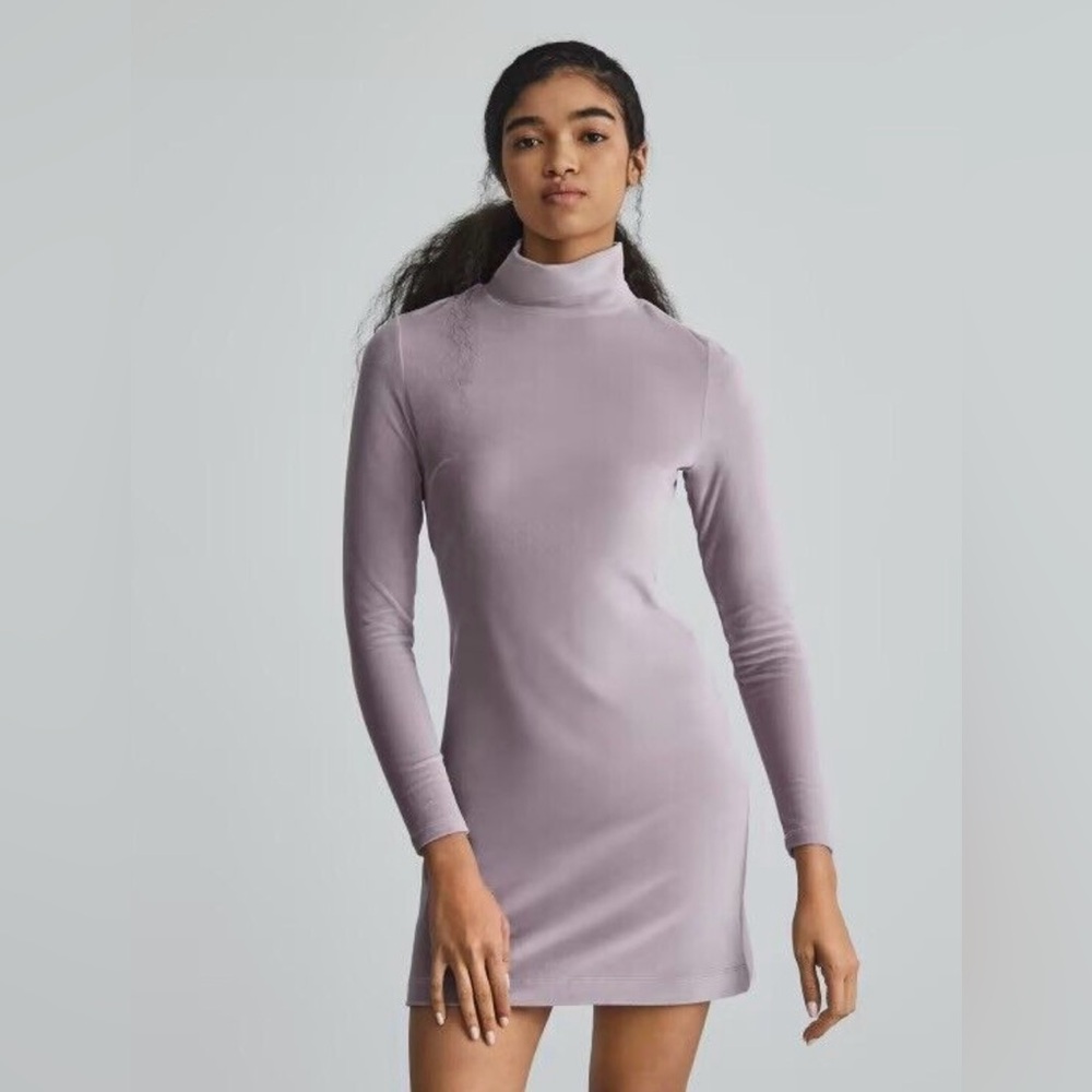Everlane lavender velour mini dress - medium